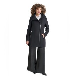 DKNY Women's Asymmetrical Zip Coat